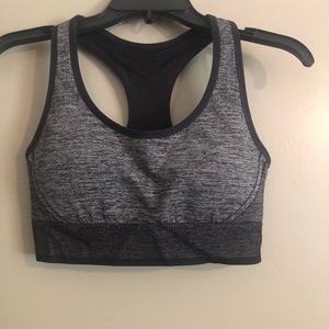 All in motion Gray and Black Sportsbra